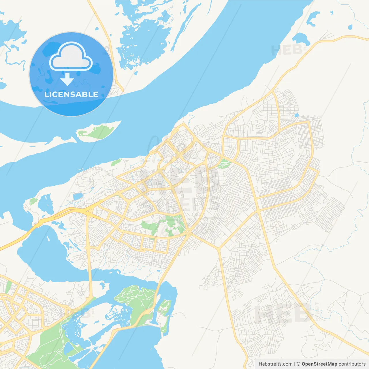 Printable street map of Ciudad Guayana, Venezuela