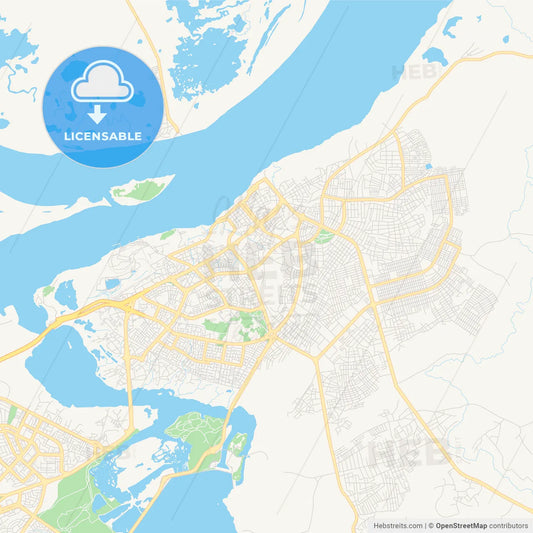 Printable street map of Ciudad Guayana, Venezuela