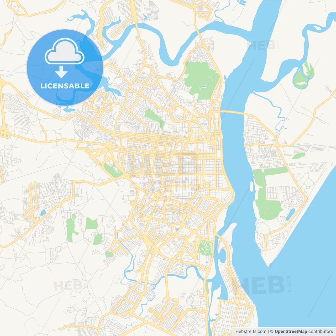 Printable street map of Aracaju, Brazil