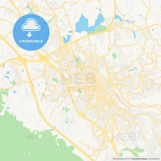 Printable street map of Jundiai, Brazil