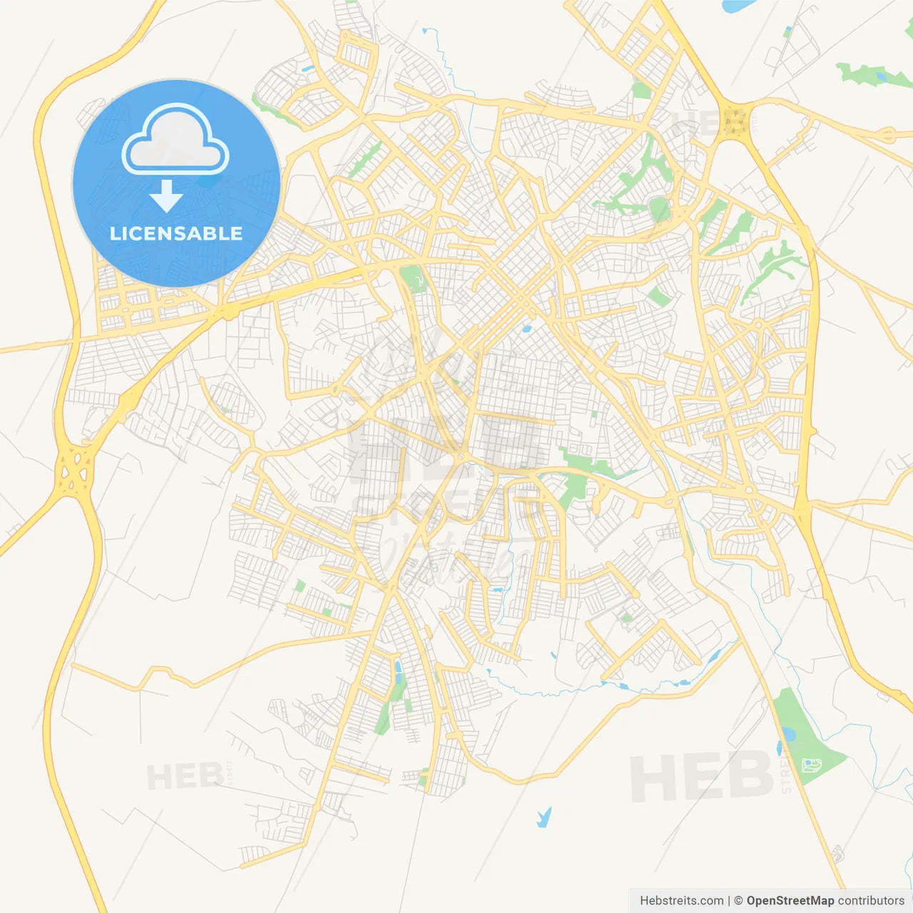 Printable street map of Limeira, Brazil