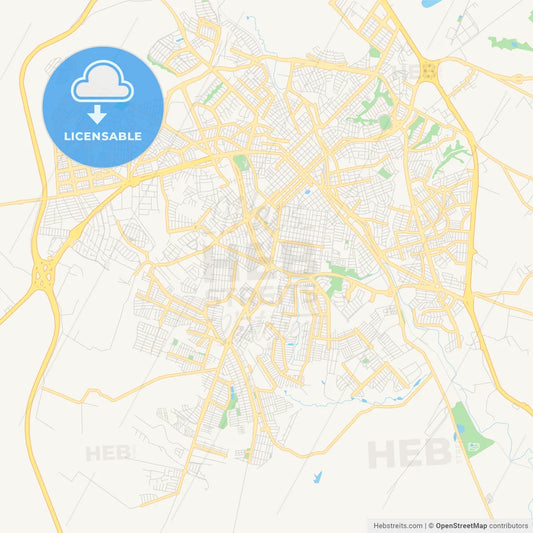 Printable street map of Limeira, Brazil