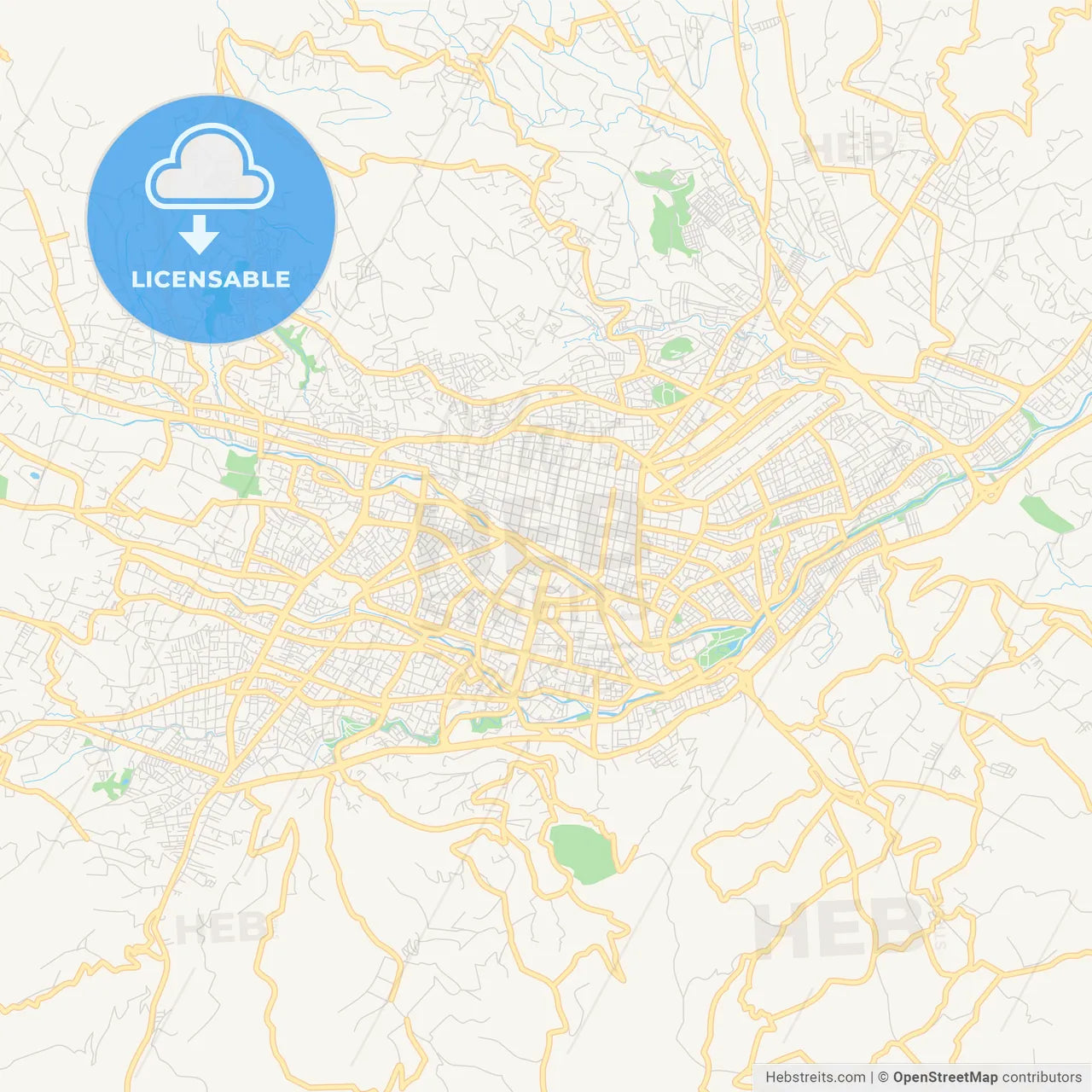 Printable street map of Cuenca, Ecuador