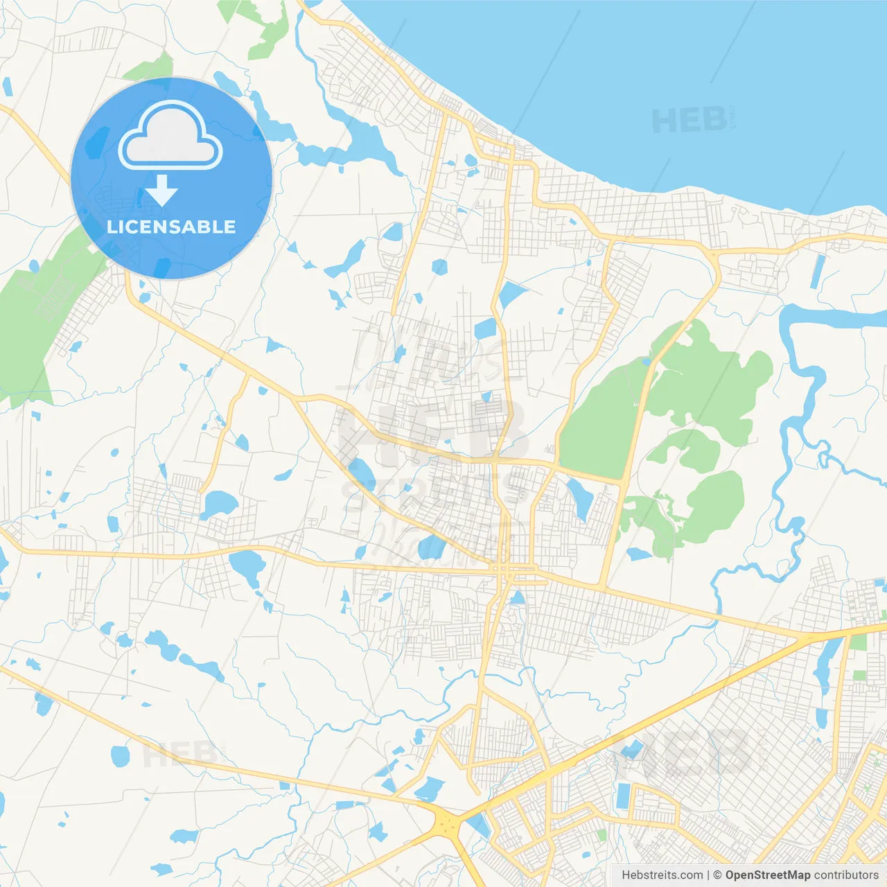 Printable street map of Caucaia, Brazil