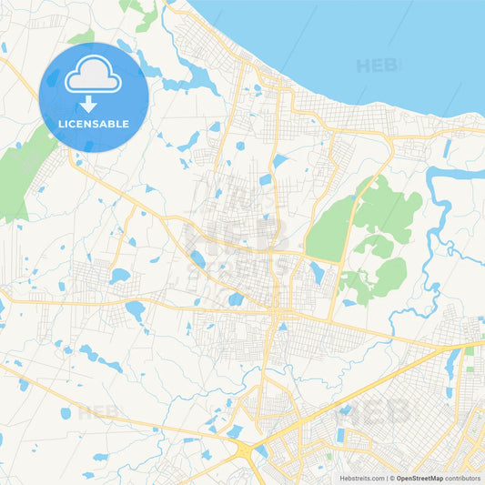 Printable street map of Caucaia, Brazil