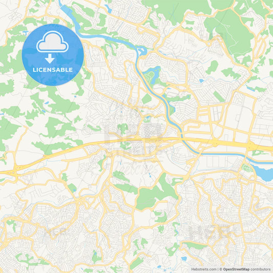 Printable street map of Barueri, Brazil