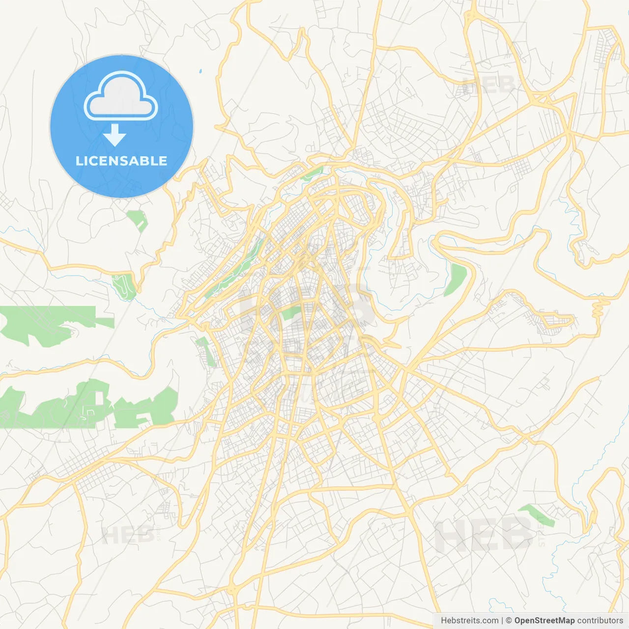 Printable street map of Ambato, Ecuador