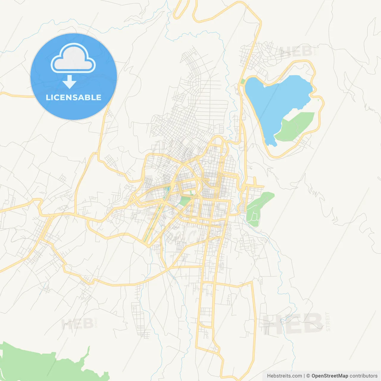 Printable street map of Ibarra, Ecuador