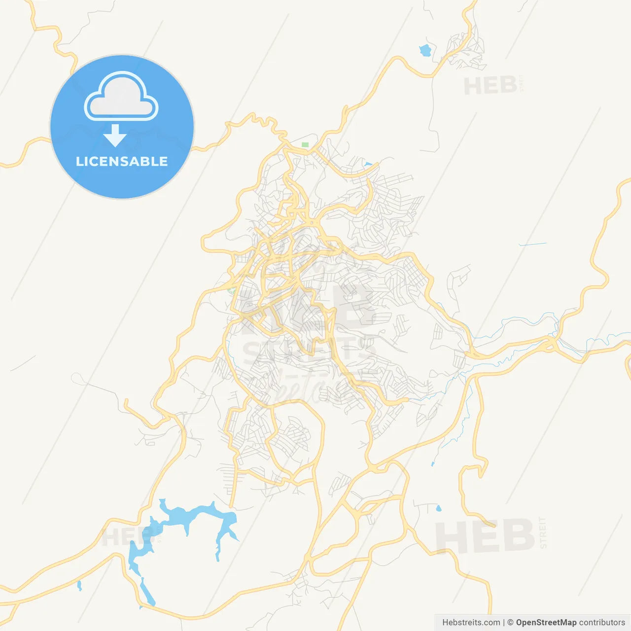 Printable street map of Itabira, Brazil