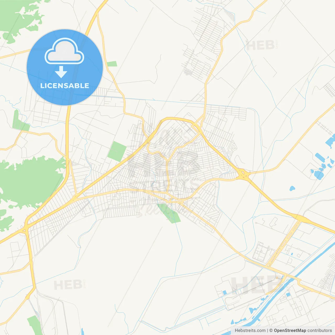 Printable street map of Itaguai, Brazil