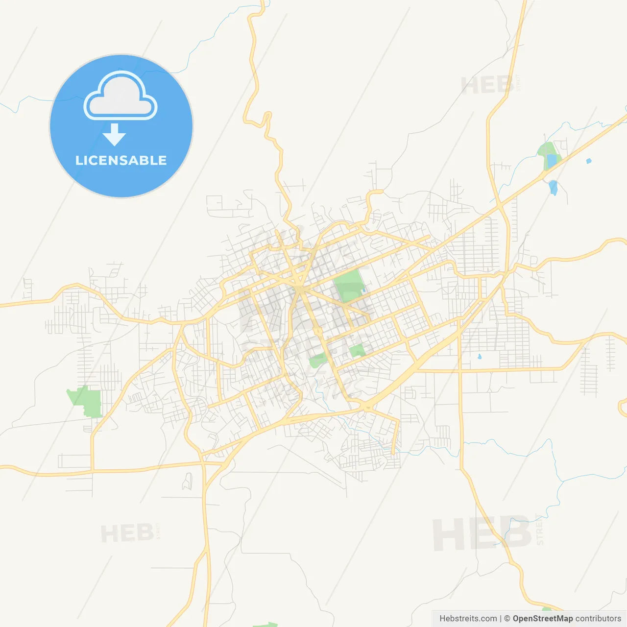 Printable street map of Erechim, Brazil