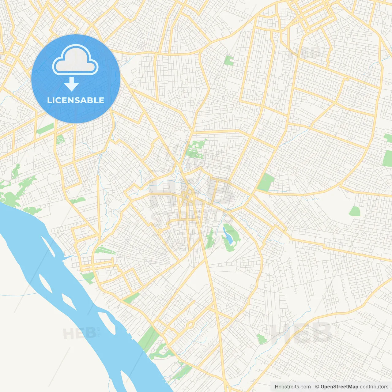 Printable street map of Nemby, Paraguay