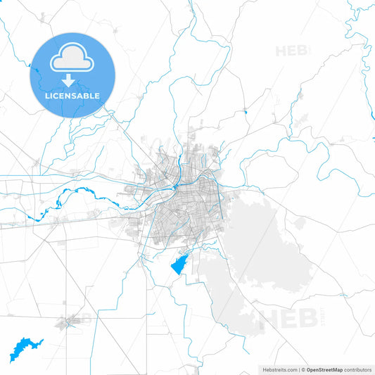 Rich detailed vector map of Culiacán, Sinaloa, Mexico