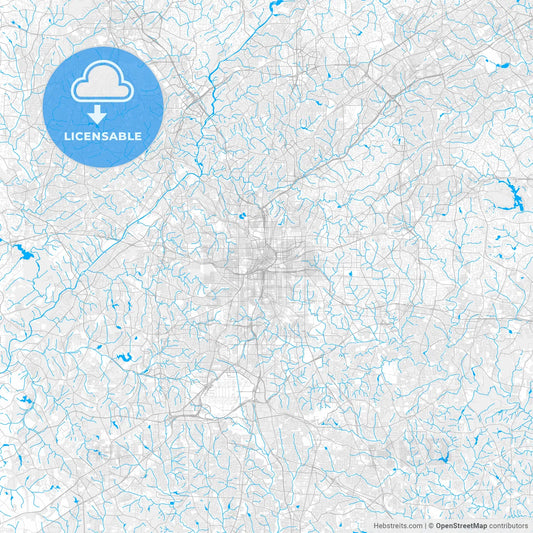 Rich detailed vector map of Atlanta, Georgia, U.S.A.