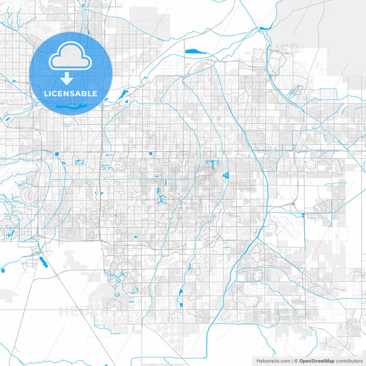 Rich detailed vector map of Gilbert, Arizona, U.S.A.