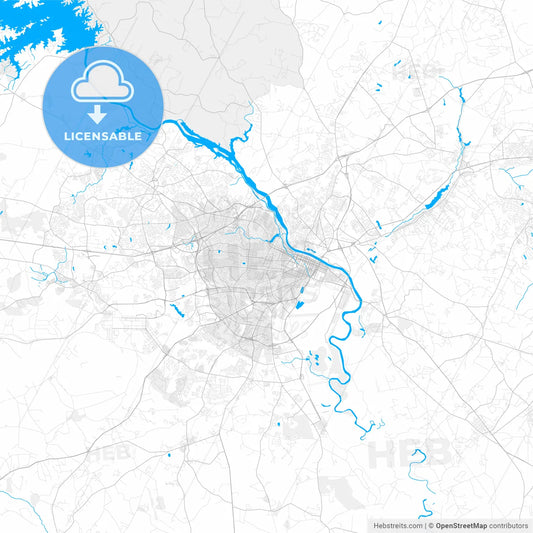 Rich detailed vector map of Augusta, Georgia, USA