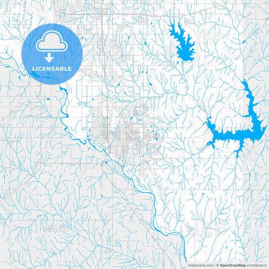 Rich detailed vector map of Norman, Oklahoma, USA