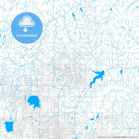 Rich detailed vector map of Edmond, Oklahoma, USA