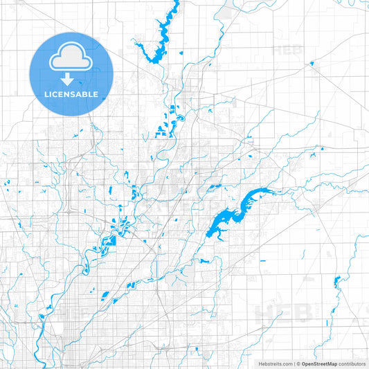 Rich detailed vector map of Fishers, Indiana, USA