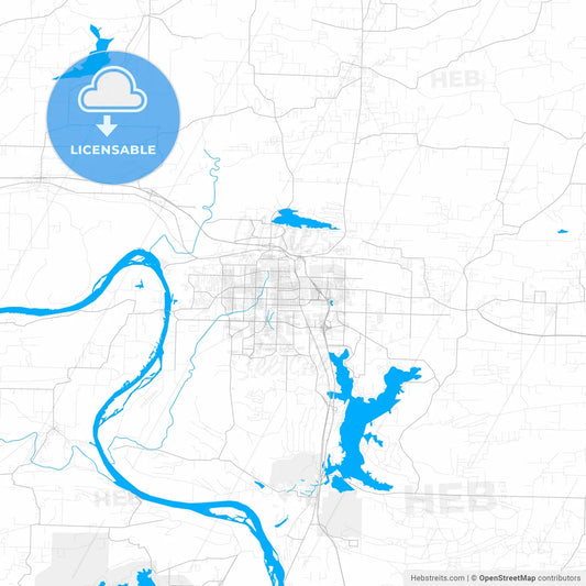 Rich detailed vector map of Conway, Arkansas, USA