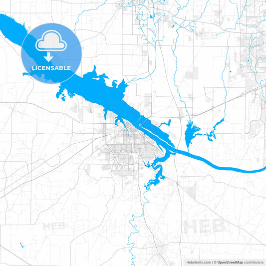 Rich detailed vector map of Decatur, Alabama, USA