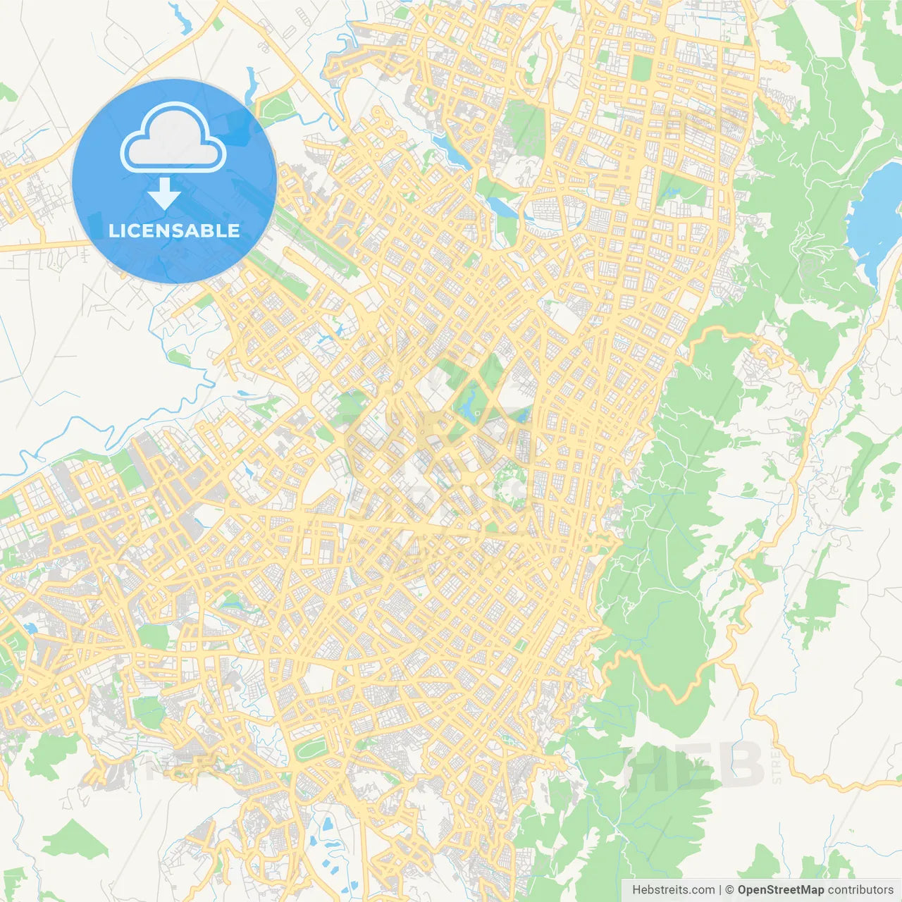 Printable street map of Bogota, Colombia