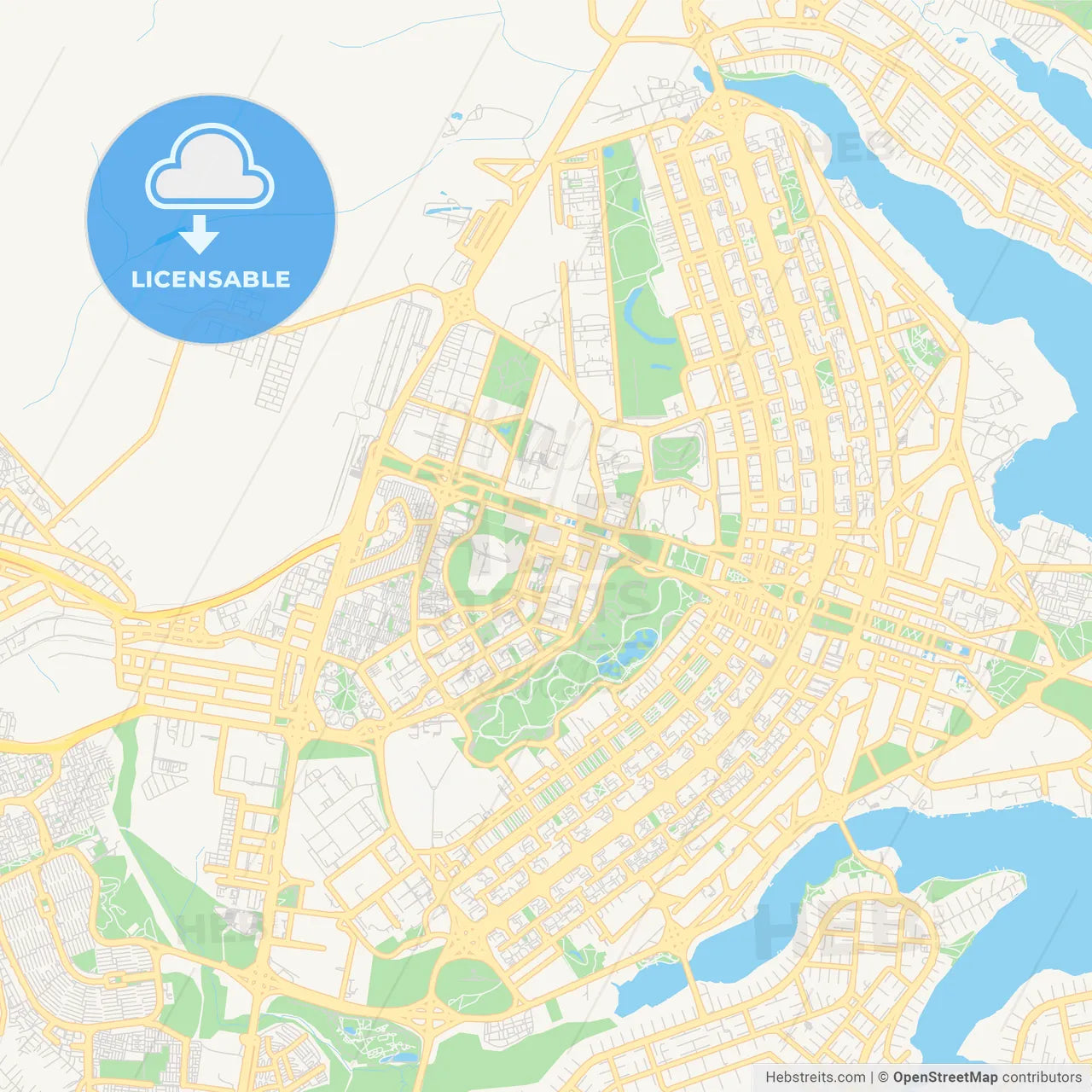 Printable street map of Brasilia, Brazil