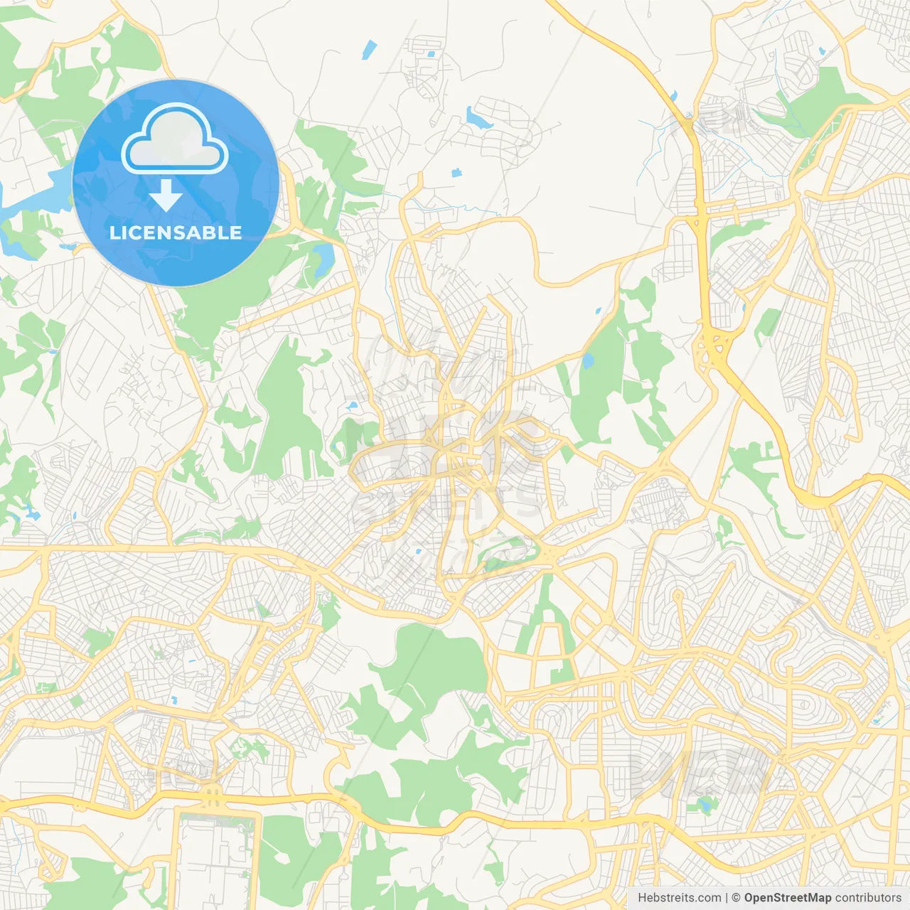 Printable street map of Contagem, Brazil