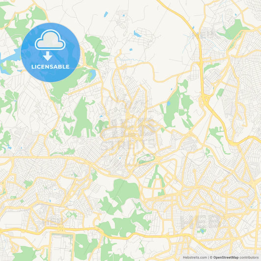Printable street map of Contagem, Brazil