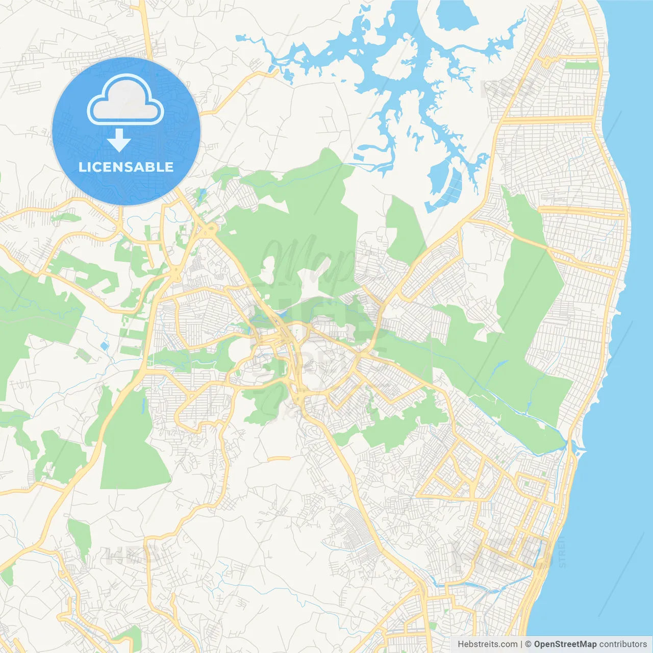 Printable street map of Paulista, Brazil