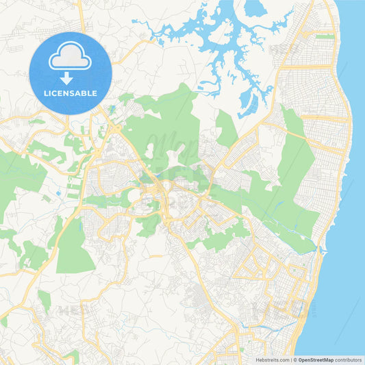 Printable street map of Paulista, Brazil