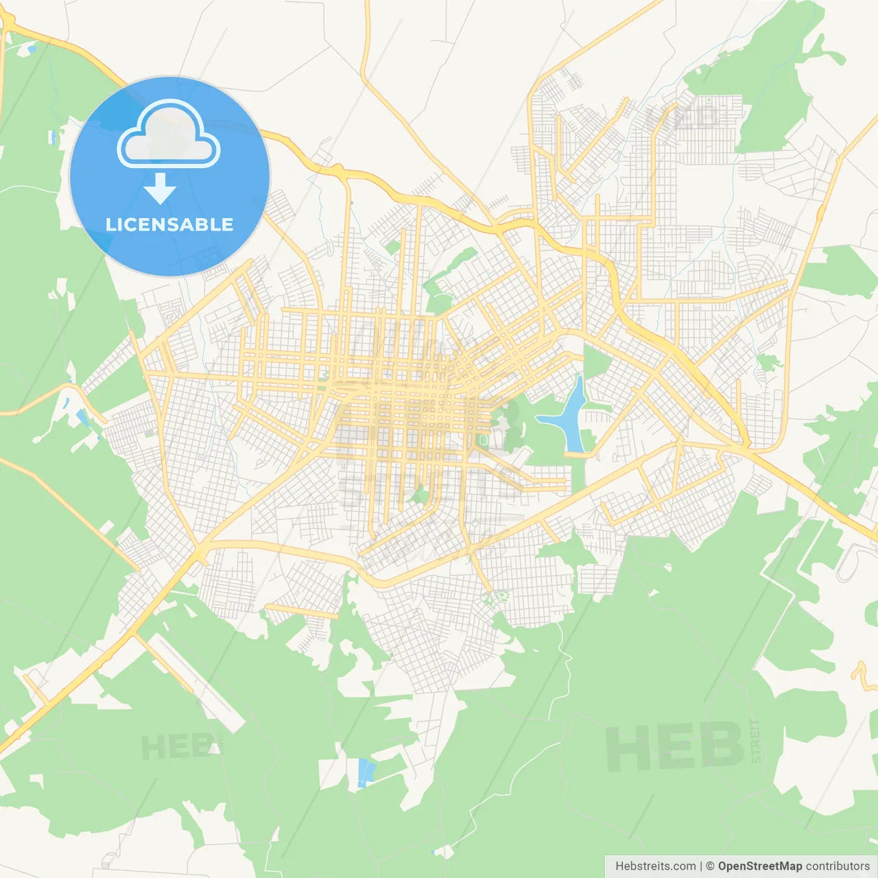 Printable street map of Cascavel, Brazil