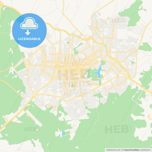 Printable street map of Cascavel, Brazil