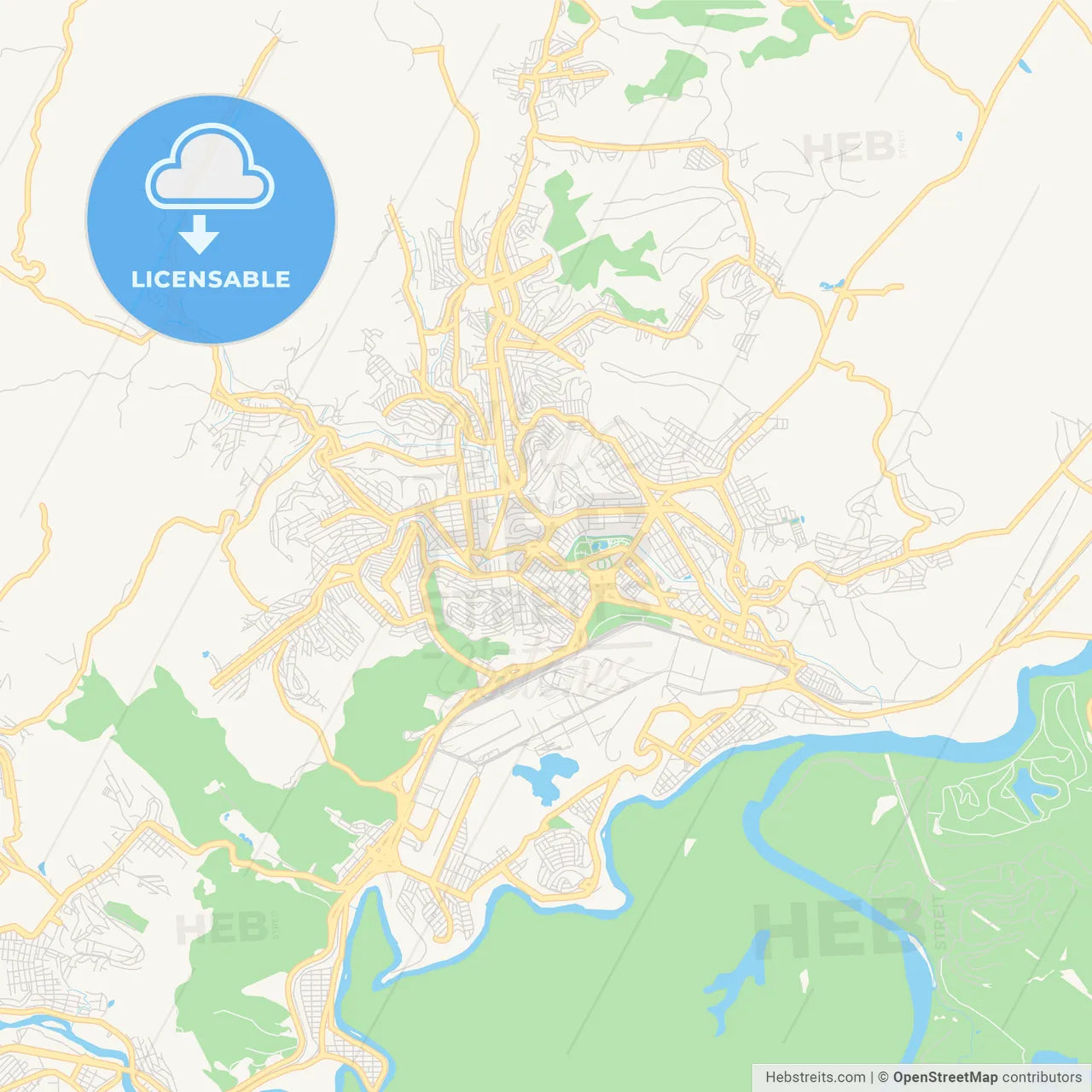 Printable street map of Ipatinga, Brazil