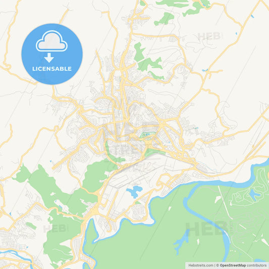 Printable street map of Ipatinga, Brazil
