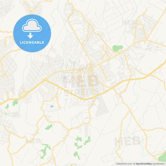 Printable street map of Itaborai, Brazil