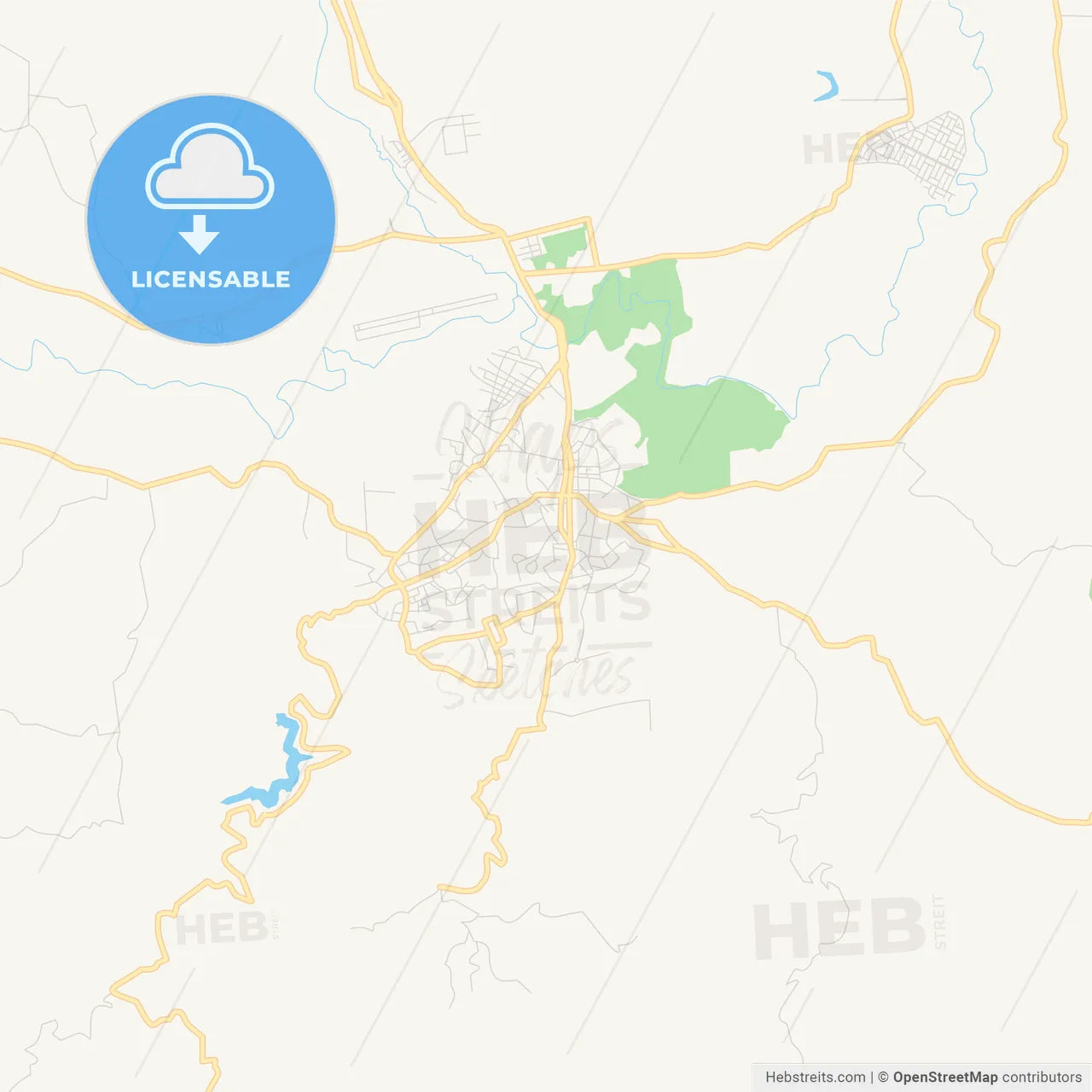 Printable street map of Ocumare del Tuy, Venezuela
