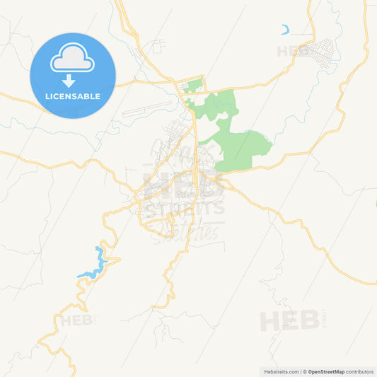 Printable street map of Ocumare del Tuy, Venezuela
