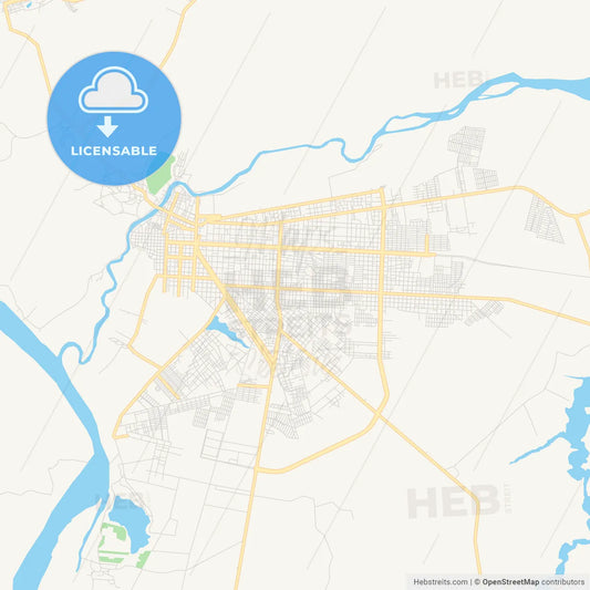 Printable street map of Parnaiba, Brazil