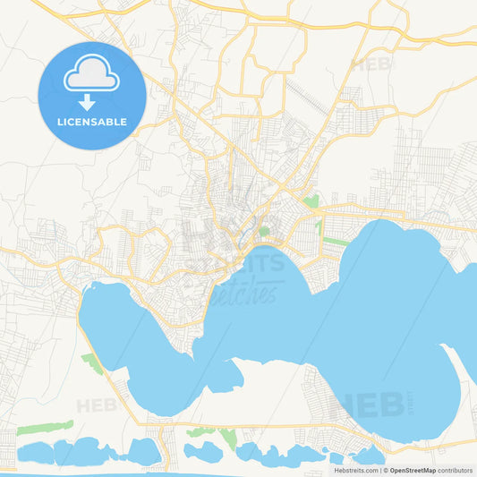 Printable street map of Araruama, Brazil