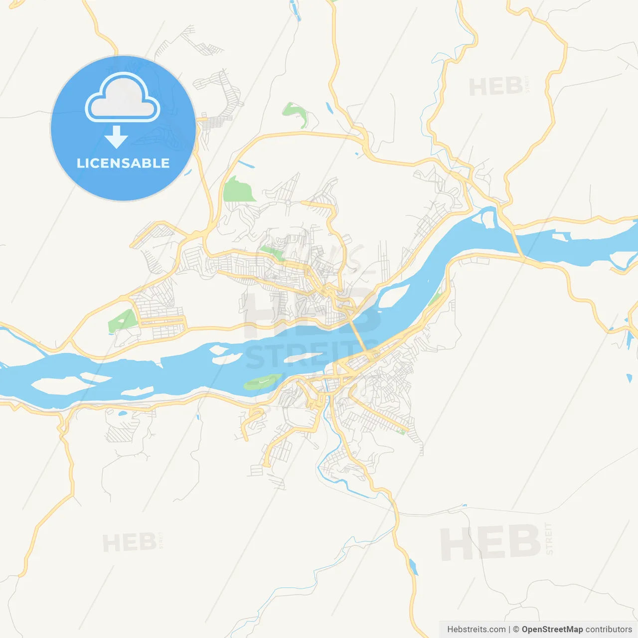 Printable street map of Colatina, Brazil