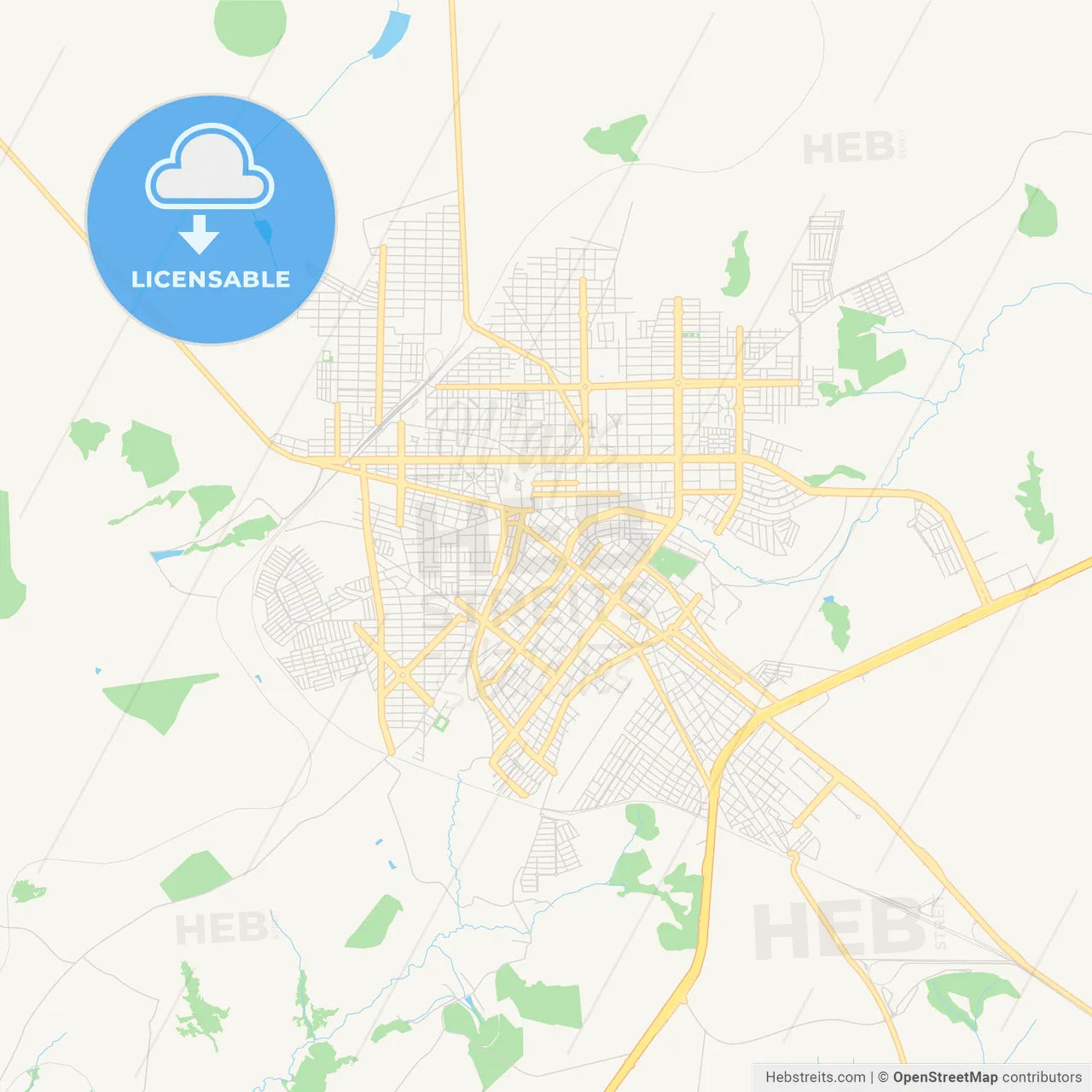 Printable street map of Araguari, Brazil