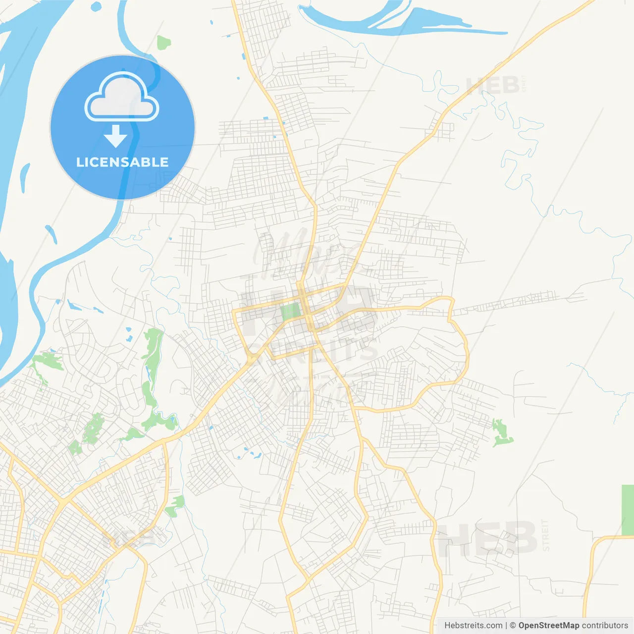 Printable street map of Limpio, Paraguay