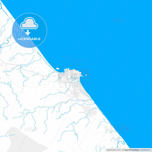 Rich detailed vector map of Limón, Limón, Costa Rica