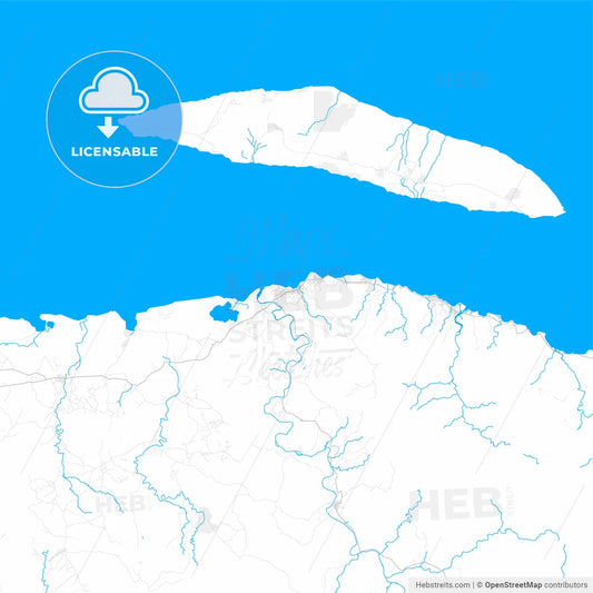 Rich detailed vector map of Port-de-Paix, Nord-Ouest, Haiti