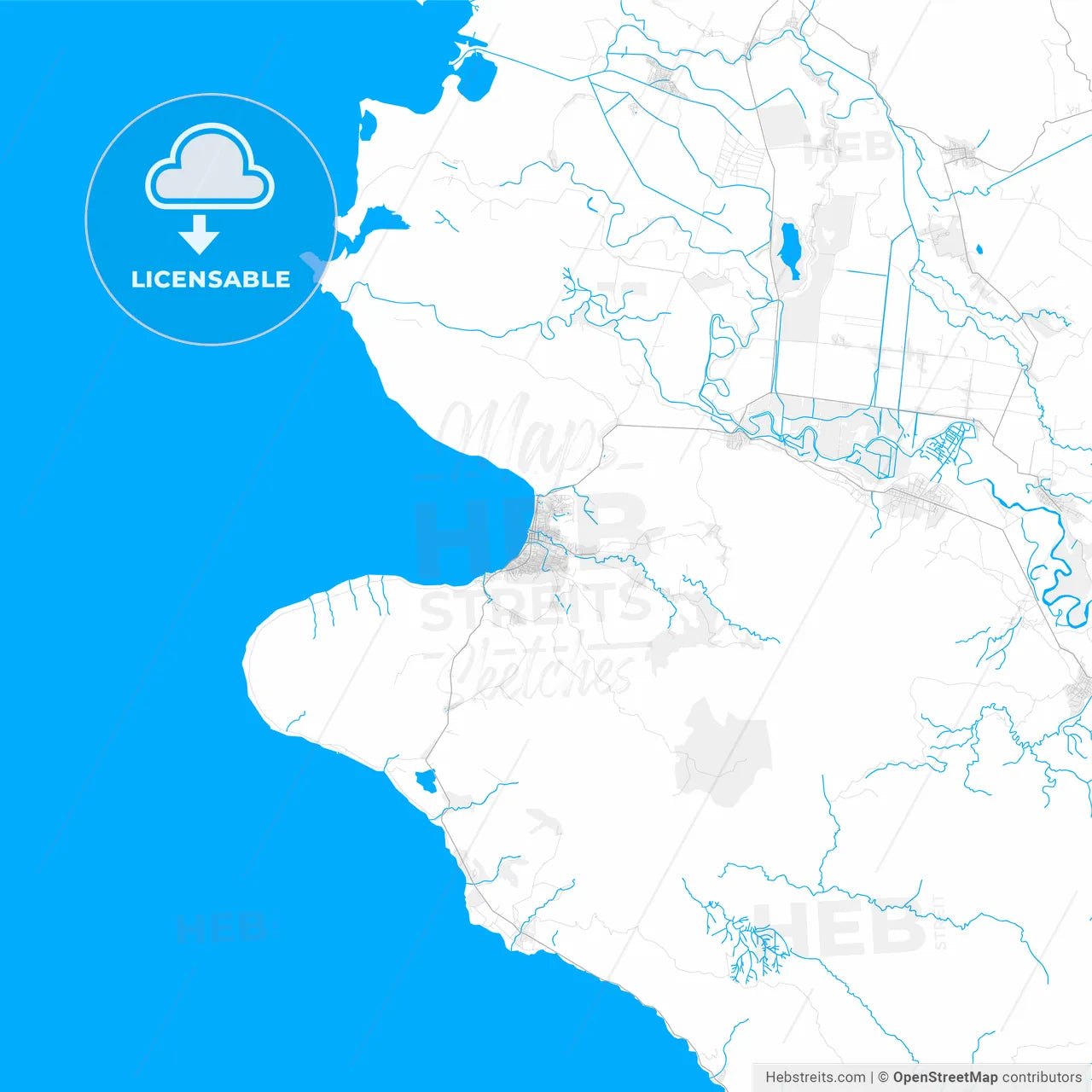 Rich detailed vector map of Saint-Marc, Artibonite, Haiti