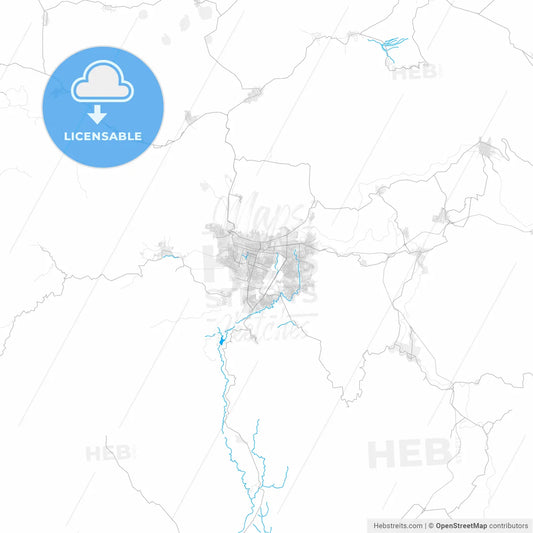 Rich detailed vector map of Uruapan, Michoacán, Mexico
