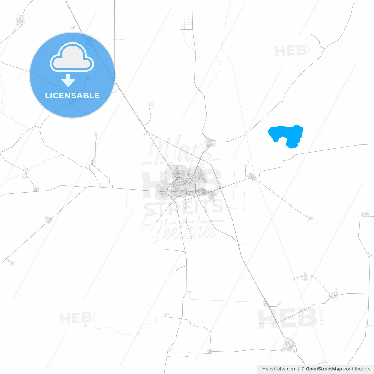 Rich detailed vector map of Fresnillo, Zacatecas, Mexico