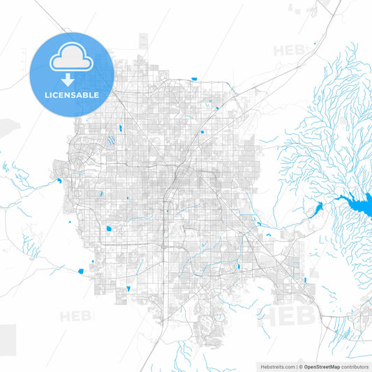 Rich detailed vector map of Las Vegas, Nevada, U.S.A.