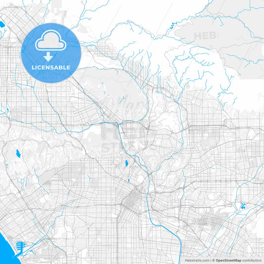 Rich detailed vector map of Glendale, Arizona, U.S.A.